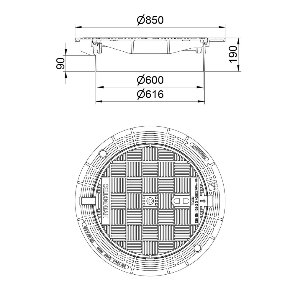 ECON SN 600/190 bez ventilace, rám samonivelační