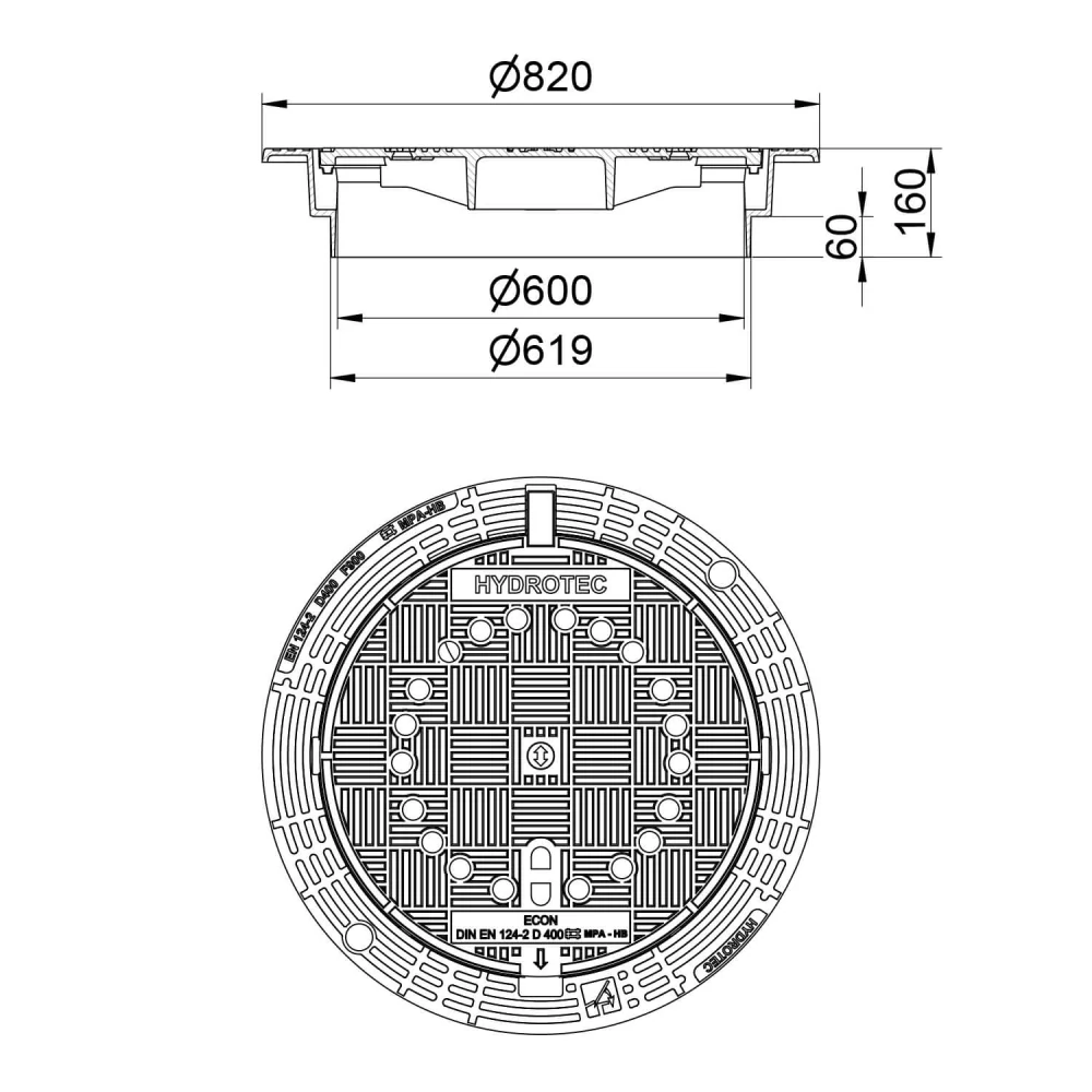 ECON SN 600/160 s ventilací, rám samonivelační