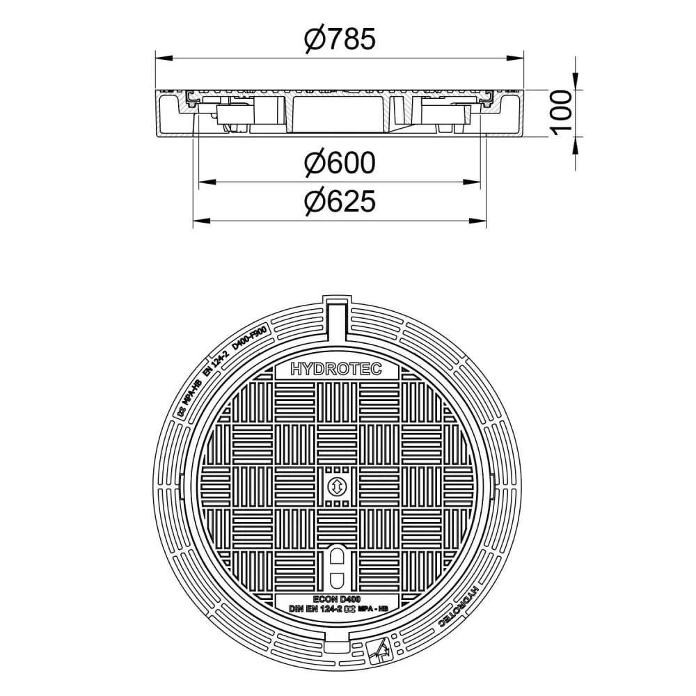 ECONpur H 600/100 bez ventilace, těsnění PUR