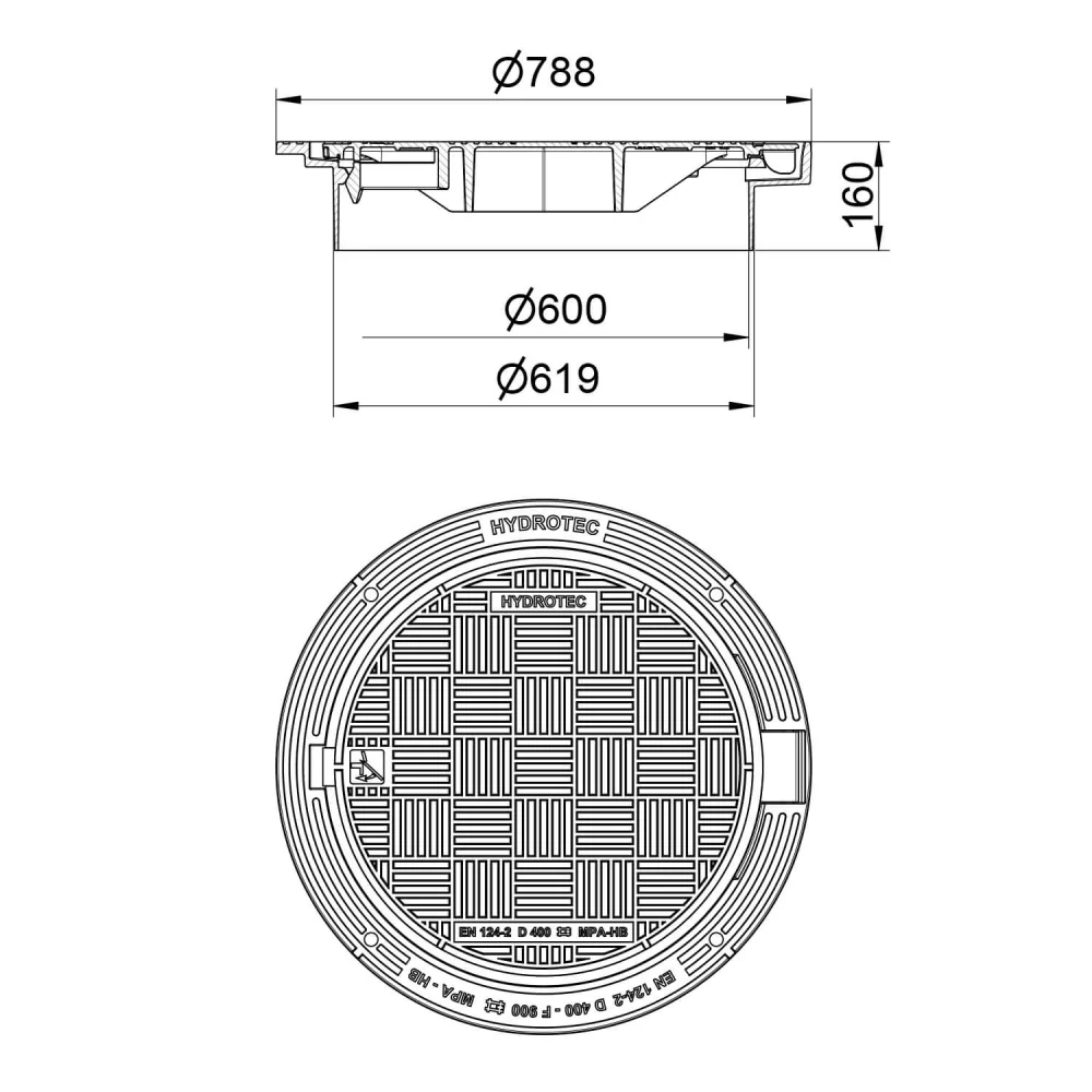 EUROpur SN 600/160 bez ventilace, rám samonivelační, těsnění PUR