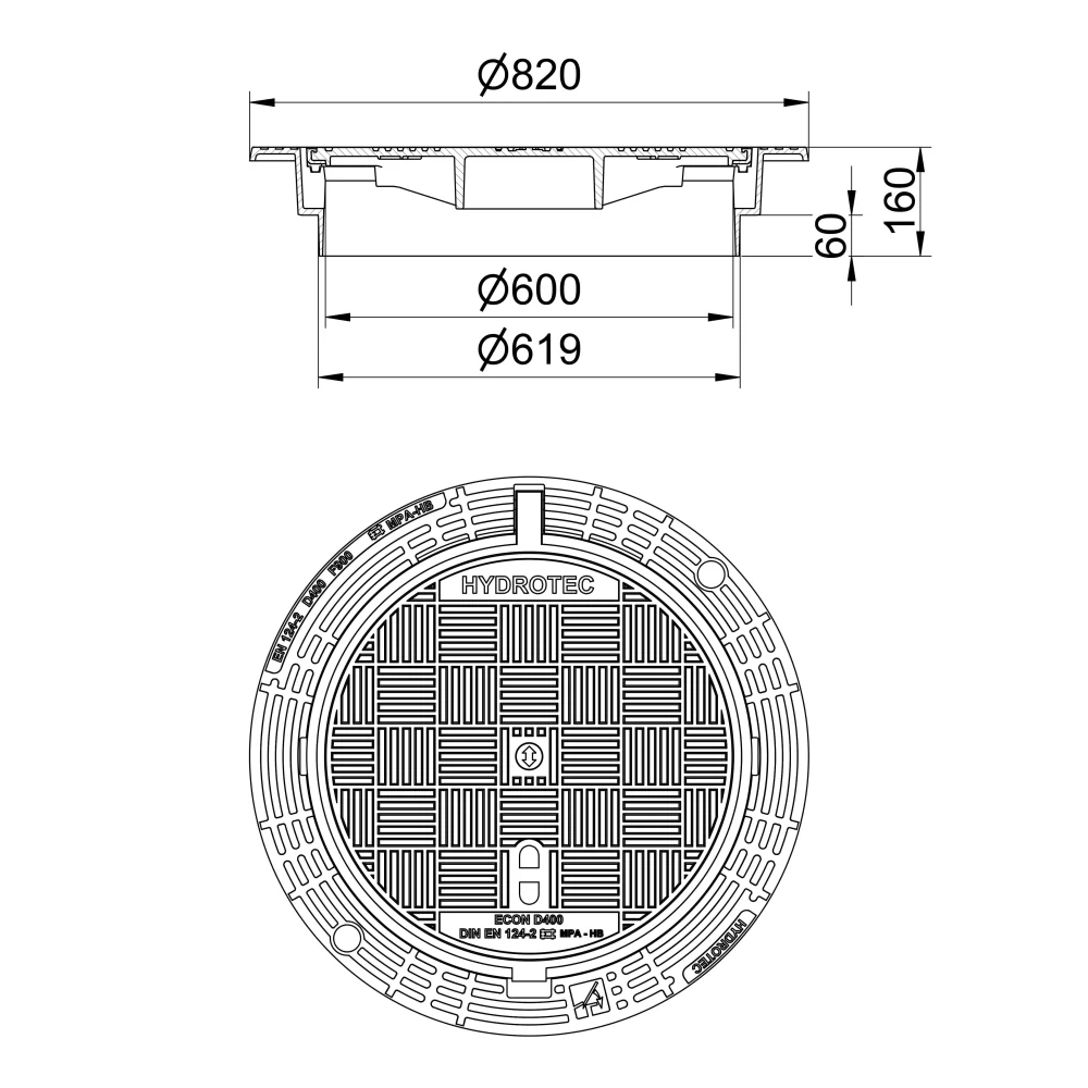 ECONpur SN 600/160 bez ventilace, rám samonivelační, těsnění PUR