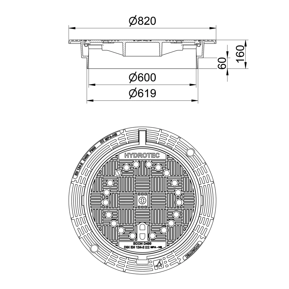 ECONpur SN 600/160 s ventilací, rám samonivelační, těsnění PUR