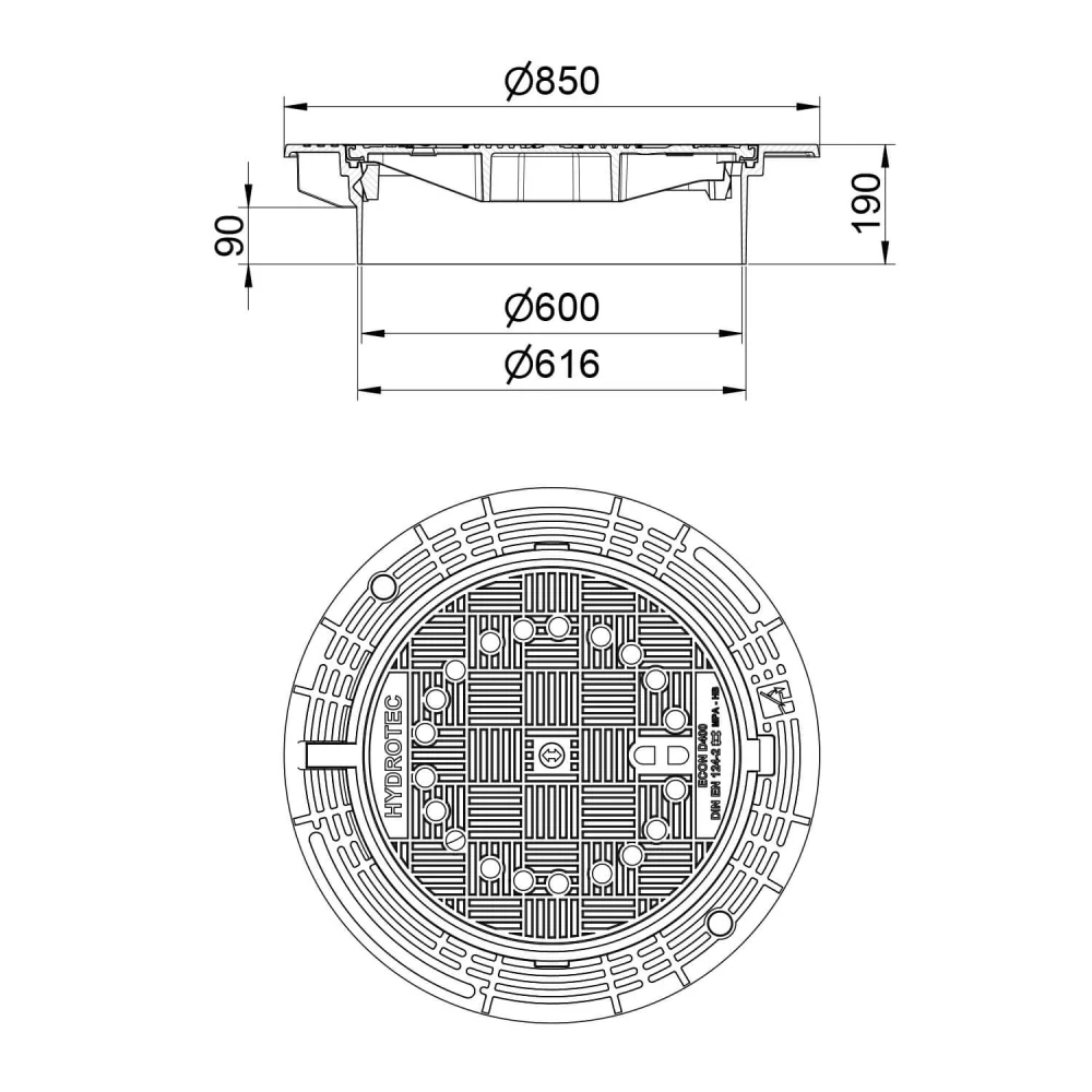 ECONpur SN 600/190 s ventilací, rám samonivelační, těsnění PUR
